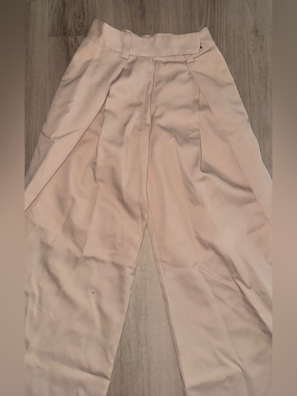 Zara Womens Beige Dress Pants Zip 100% Viscose Lining Minimalist Size XS